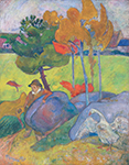 Paul Gauguin Young Breton Boy and a Goose, 1889 oil painting reproduction