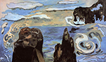Paul Gauguin At the Black Rocks, 1889 oil painting reproduction