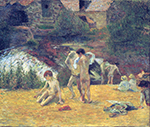 Paul Gauguin Bathing near the Mill of Bois d'Amour, Pont-Aven, 1886 oil painting reproduction