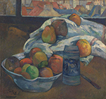 Paul Gauguin Bowl of Fruit and Tankard before a Window, 1890 oil painting reproduction
