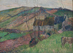 Paul Gauguin Cabins on the Slop of the Mountain of Sainte-Marguerite, 1888 oil painting reproduction