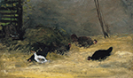 Paul Gauguin In the Henhouse, 1878 oil painting reproduction