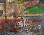 Paul Gauguin Landscape with Geese, 1888 oil painting reproduction