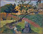 Paul Gauguin Landscape with Two Breton Women, 1889 oil painting reproduction