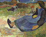 Paul Gauguin Seated Breton Girl, 1889 oil painting reproduction