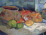 Paul Gauguin Still Life with Onions, Beetroot and a Japanese Print, 1889 oil painting reproduction