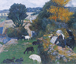 Paul Gauguin The Breton Shepherdess, 1886 oil painting reproduction