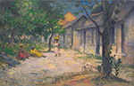Paul Gauguin Village in Martinique, 1897 oil painting reproduction