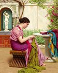 John William Godward A Stitch is Free oil painting reproduction