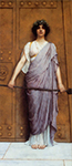 John William Godward At the Gate of the Temple oil painting reproduction