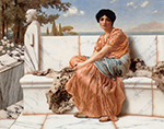 John William Godward In the Days of Sappho 1904 oil painting reproduction