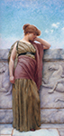 John William Godward Leaning on the Balcony 1892 oil painting reproduction