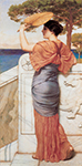 John William Godward On the Balcony 1911 oil painting reproduction