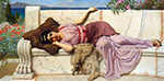 John William Godward On the Terrace oil painting reproduction