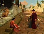John William Godward Outside the Gate of Pompeii oil painting reproduction