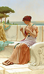 John William Godward Sewing on the Nakbil oil painting reproduction