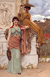 John William Godward Waiting for the Procession oil painting reproduction