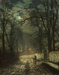 John Atkinson Grimshaw A Moonlit Lane oil painting reproduction