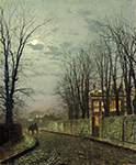 John Atkinson Grimshaw A Wintry Moon, 1886 oil painting reproduction