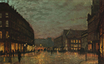 John Atkinson Grimshaw Boar Lane by Lamplight, Leeds, 1881 oil painting reproduction