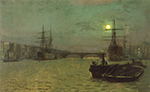 John Atkinson Grimshaw London Bridge, Half Tide oil painting reproduction