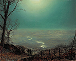 John Atkinson Grimshaw Moonlight Wharfedale, 1860s oil painting reproduction