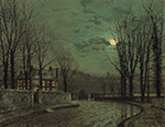 John Atkinson Grimshaw November Moonlight, 1883 oil painting reproduction
