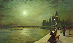 John Atkinson Grimshaw Reflections on the Thames, Westminster, 1880 oil painting reproduction