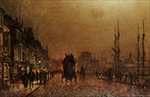 John Atkinson Grimshaw The Broomielaw, Glasgow, 1889 oil painting reproduction