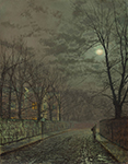 John Atkinson Grimshaw Under the Moonbeams, Knostrop Hall, 1882 oil painting reproduction