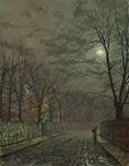 John Atkinson Grimshaw Under the Moonbeams, Knostrop Hall, 1882 oil painting reproduction