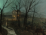 John Atkinson Grimshaw Woman on a Path by a Cottage, 1882 oil painting reproduction