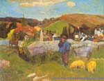 Paul Gauguin The Swineherd Brittany oil painting reproduction