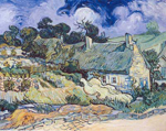 Vincent Van Gogh Thatched Cottages at Cordeville oil painting reproduction