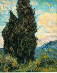 Vincent Van Gogh Cypresses oil painting reproduction