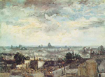 Vincent Van Gogh The Roofs of Paris (Thick Impasto Paint) oil painting reproduction
