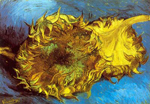 Vincent Van Gogh Two Cut Sunflowers (Thick Impasto Paint) oil painting reproduction