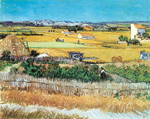 Vincent Van Gogh Harvest Landscape-Thick Impasto Paint oil painting reproduction
