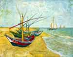 Vincent Van Gogh Fishing Boats on the Beach at Saintes-Maries oil painting reproduction