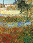 Vincent Van Gogh Flowering Garden (Thick Impasto Paint) oil painting reproduction