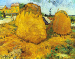 Vincent Van Gogh Haystacks in Provence (Thick Impasto Paint) oil painting reproduction