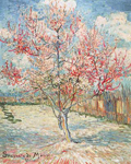 Vincent Van Gogh Pink Peach Trees (Thick Impasto Paint) oil painting reproduction