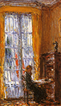 Frederick Childe Hassam At the Writing Desk, 1910 oil painting reproduction