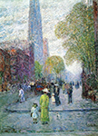 Frederick Childe Hassam Cathedral Spires, Spring Morning, 1800 oil painting reproduction