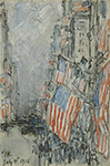 Frederick Childe Hassam Flag Day, Fifth Avenue, July 4th 1916, 1916 oil painting reproduction