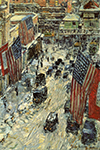 Frederick Childe Hassam Flags on Fifty-Seventh Street, 1918 oil painting reproduction