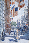 Frederick Childe Hassam Flags, Fifth Avenue, 1918 oil painting reproduction
