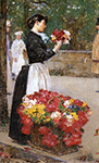 Frederick Childe Hassam Flower Girl, 1888 oil painting reproduction