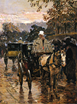 Frederick Childe Hassam Hackney Carriage, Rue Bonaparte (also known as Fiacre, Rue Bonaparte), 1888 oil painting reproduction