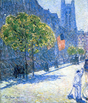 Frederick Childe Hassam Just Off the Avenue, Fifty-Third Street, May, 1916 oil painting reproduction